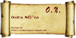 Ondra Nóna névjegykártya